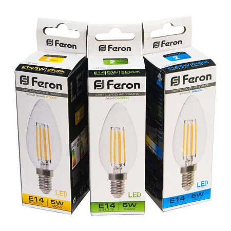 Лампа светодиодная Feron LB-58 Свеча E14 5W 230V 4000K - фото