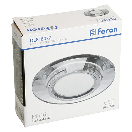 Светильник встраиваемый Feron DL8160-2 потолочный MR16 G5.3 серебристый - фото