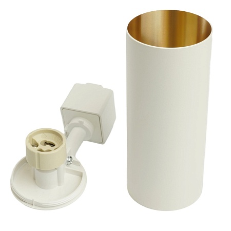 Светильник Feron AL155 трековый однофазный на шинопровод под лампу GU10, белый-золото - фото