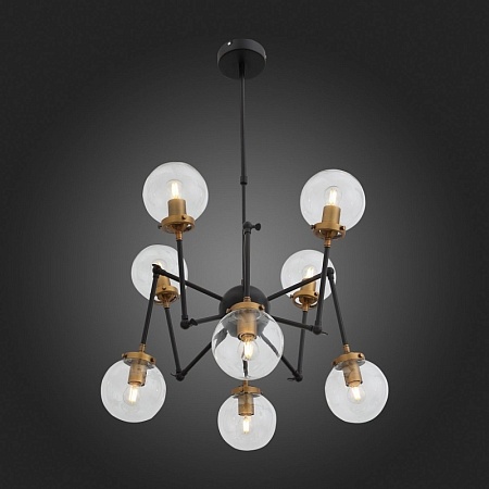 Люстра потолочная ST-Luce Черный, Золото/Прозрачный E27 8*40W (из 2-х коробок) SL234.402.08 - фото