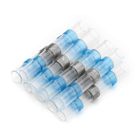 LD302-15-25 ГСИ термоусаживаемая с припоем 1,5-2,5 мм2 27A,  прозрачный/голубой - фото