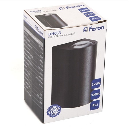 Светильник уличный светодиодный Feron DH053, 2*5W, 800Lm, 3000K, черный - фото