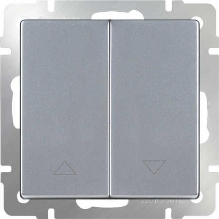 Выключатель жалюзи серебряный WL06-01-02 - фото