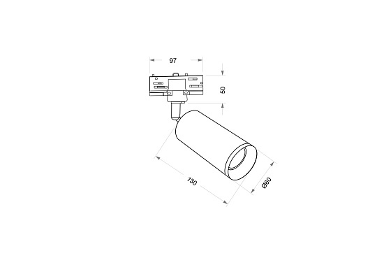 Трековый светильник Technical TR028-3-GU10-B - фото