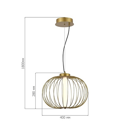 Светильник подвесной ST-Luce Золотистый/Золотистый LED 1*10W 3000K SL6124.203.01 - фото