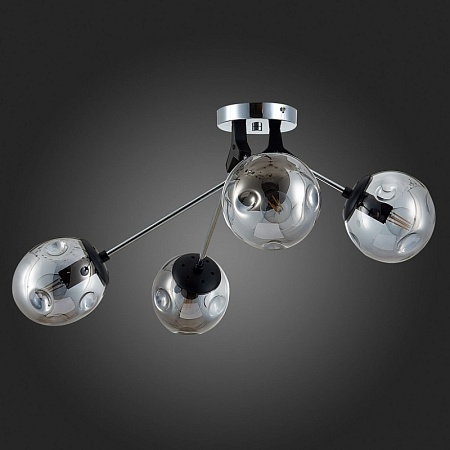Светильник потолочный Хром, Черный/Дымчатый E14 4*40W SLE106002-04 - фото