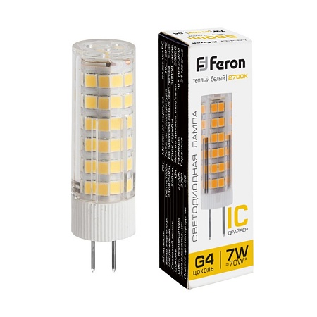 Лампа светодиодная Feron LB-433 G4 7W 175-265V 2700K - фото