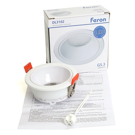 Светильник встраиваемый Feron DL3102 потолочный MR16 G5.3 белый - фото