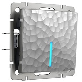 Выключатель одноклавишный проходной с подсветкой серебряный W1212106