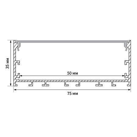Профиль алюминиевый накладной "Линии света", серебро, CAB258 - фото