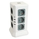Удлинитель 12-местн с/з, 3x1мм2, 1.5 м,250В,16А, 3520Вт 3USB A + 1C 5V 3,4A, белый, серый серия Comfort HM10-61-01 - фото
