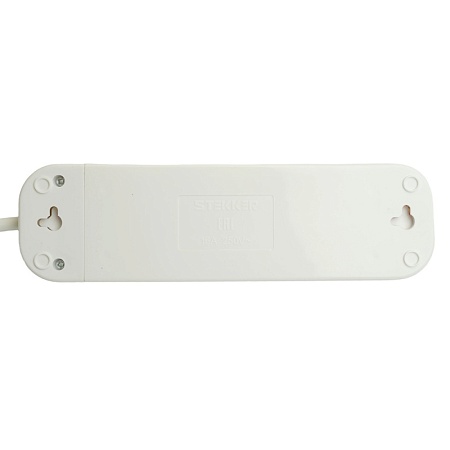 Удлинитель  четырехместный c/з STEKKER HM06-40-05 3x1мм2, 5м, серия Home (У10-429), белый - фото