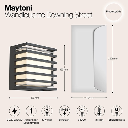 Настенный светильник (бра) Outdoor Downing Street O020WL-L10B4K - фото