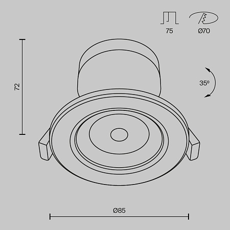 Встраиваемый светильник Technical DL014-6-L9W - фото