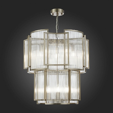 Люстра подвесная ST-Luce Никель/Прозрачный, Никель E14 8*60W SL1234.103.08 - фото