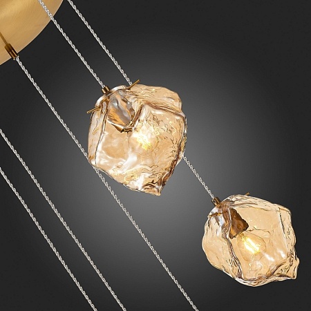 Светильник подвесной ST-Luce Латунь/Янтарный E14 5*40W SL1175.303.05 - фото