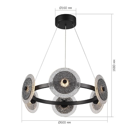 Светильник подвесной ST-Luce черный/дымчатый LED 1*34W 4000K SL6142.433.01 - фото