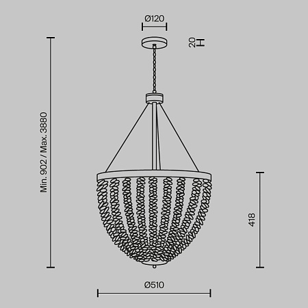 Подвесной светильник Maytoni MOD440PL-06BS - фото