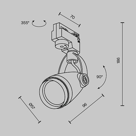 Трековый светильник Technical TR001-1-GU10-B - фото