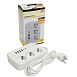 Удлинитель 3-местный c/з 3x1 мм2, 1,8 м, 250В, 10А, 4USB+2Type-C 2,4А, серия Home plus, белый STEKKER HM09-36-02 - фото