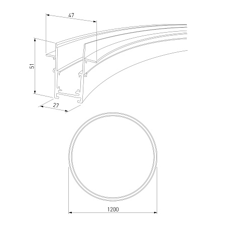 Slim Magnetic Встраиваемый радиусный шинопровод черный ⌀ 1200мм 85159/00 85159/00 Elektrostandard - фото
