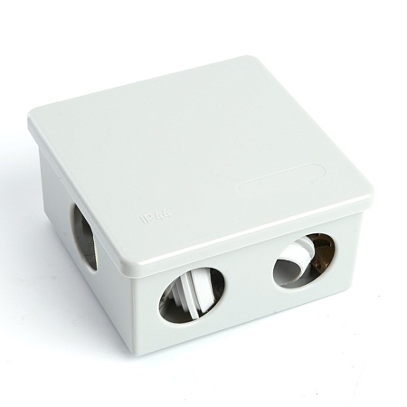 Коробка разветвительная STEKKER EBX10-34-44, 85*85*40мм, 6 вводов, IP44, светло-серая (GE41235) - фото