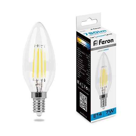 Лампа светодиодная Feron LB-66 Свеча E14 7W 230V 6400K - фото