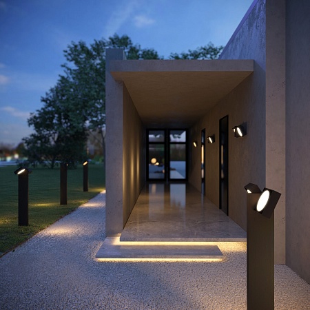 Светильник садово-парковый со светодиодами Twin 35170/D черный Elektrostandard - фото