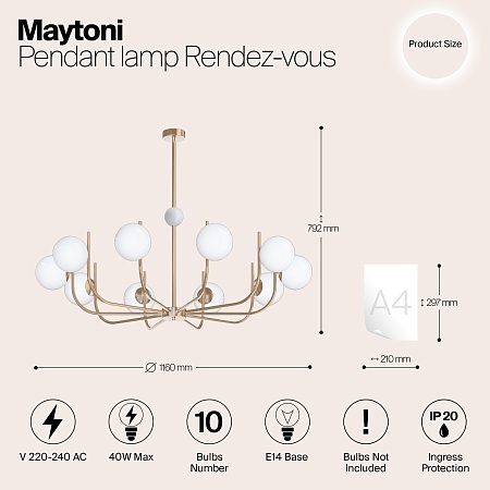 Подвесной светильник Maytoni Rendez-vous MOD109PL-10BS - фото