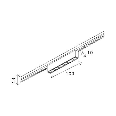 Магнитный трековый светильник Черный LED 1*5W 3000K 220Lm Ra>90 IP20 L100xW10xH18 24V ST666.436.05 - фото