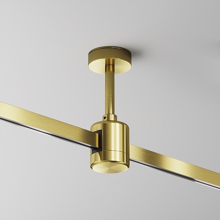 Крепление потолочное Short 78мм с прямым коннектором питания Flarity латунь - фото