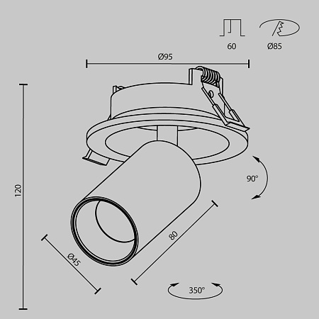 Встраиваемый светильник Technical FOCUS LED C071CL-7W3K-WB - фото