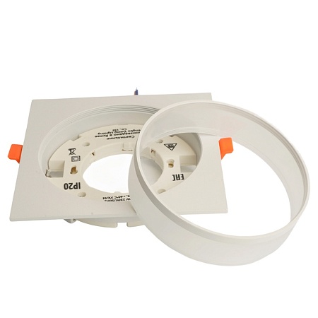 Светильник встраиваемый Feron DL701 потолочный GX70 белый квадрат - фото