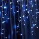 Светодиодная гирлянда Feron CL23 бахрома, статичная, 5,3м*0,8м + 3м 230V синий c питанием от сети, белый шнур - фото