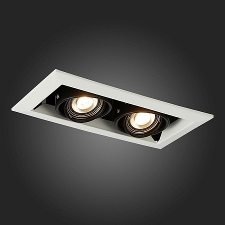 Св-к встр. Черный GU10 2*50W L245xW126xH70 220V Без ламп ST250.548.02 - фото