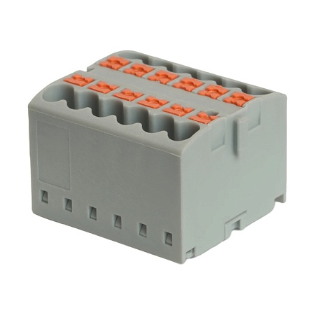 Зажим блочный (групп) для распред.тока нагрузки push-in на 12 точек, сеч 2,5 мм2, 450V, 24А, серый LD580 - фото