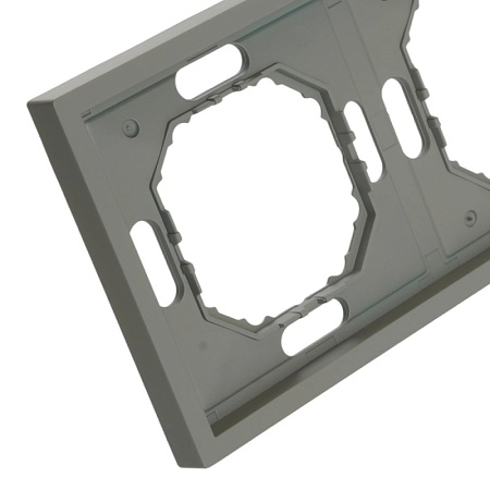 Рамка STEKKER, PFR00-5004-10  4-местная, серия Эмили, платиново-серый, soft touch - фото