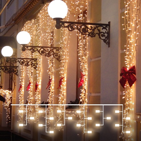 Гирлянда Eurosvet 200-101 теплый белый с эффектом мерцания - фото