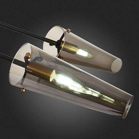 Светильник потолочный ST-Luce Бронза,Черный/Дымчатый E14 6*40W SL1209.302.06 - фото