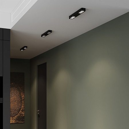 Светильник потолочный светодиодный Tend 16W 4000K черный 25115/LED Elektrostandard - фото