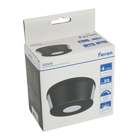Датчик движения 2000W 30m  360°(верт.) чёрный SEN19 - фото