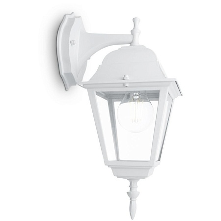 Светильник садово-парковый Feron 4102/PL4102 четырехгранный на стену вниз 60W E27 230V, белый - фото