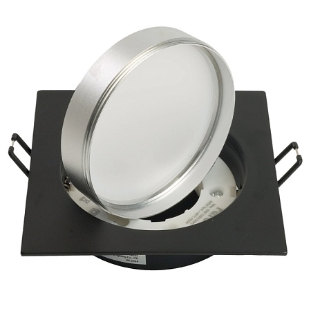 Светильник встраиваемый Feron DL506 потолочный GX53 черный + серебро квадрат - фото