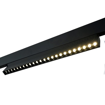 Светильник светодиодный Feron MGN301 трековый низковольтный 24W, 2160 Lm, 4000К, 30 градусов, черный серия LensFold - фото