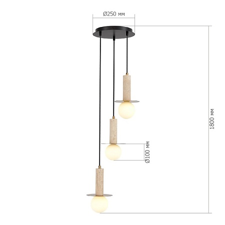 Светильник подвесной ST-Luce латунь/белый G9 3*5W 4000K SL1194.303.03 - фото