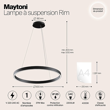 Подвесной светильник Maytoni Rim MOD058PL-L32B4K - фото