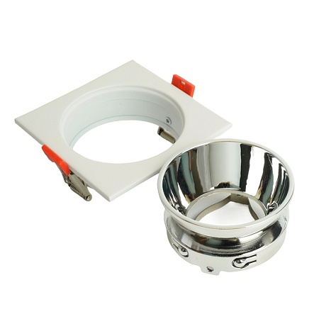 Светильник встраиваемый Feron DL3112 потолочный MR16 G5.3 белый + хром - фото