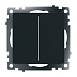 Выключатель 2-клавишный (механизм), STEKKER GLS10-7104-05, 250V, 10А, серия Катрин, черный - фото