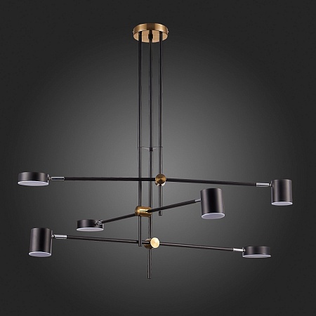 Светильник потолочный ST-Luce Черный, Латунь/Черный LED 6*5W 3000K SL1604.432.06 - фото