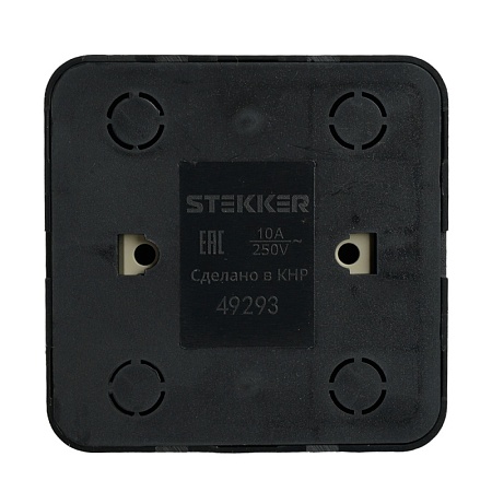 Выключатель открытой установки 2-клавишный, STEKKER, 250В, 10А, IP20, серия София, черный, MSW10-20-02 - фото